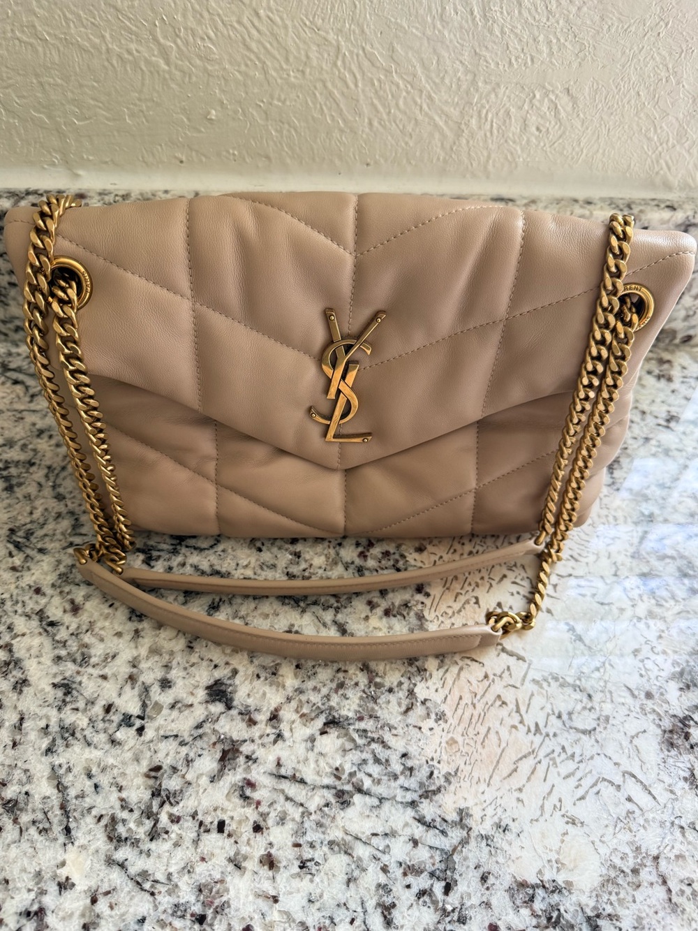 Authentic YSL Saint Laurent Quilted Small LouLou puffer bag